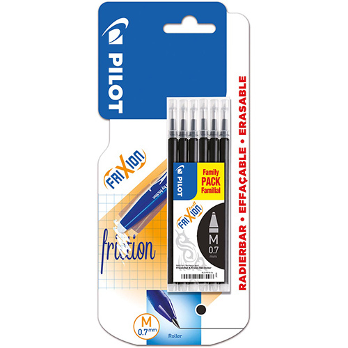 Pilot Pilot vulling voor Frixion Ball en Frixion Ball Clicker zwart, etui met 6 stuks, op blister