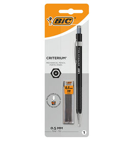 Bic Bic vulpotlood Criterium, blister van 1 stuk + 12 vullingen (gratis), zwart, 0,5 mm