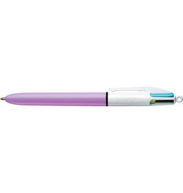 Bic Bic Colours Fun 4-kleurenbalpen, medium, pastel inktkleuren, lichaam pastelroze