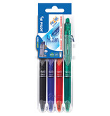 Pilot Pilot intrekbare roller FriXion Ball Clicker Set 2 Go, medium punt, 0,7 mm, blister met 4 stuks