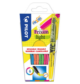 Pilot Pilot markeerstift Frixion Light, blister van 6 stuks in geassorteerde kleuren