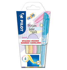 Pilot Pilot markeerstift Frixion Light Soft, blister van 6 stuks in geassorteerde kleuren