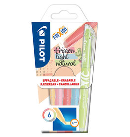 Pilot Pilot markeerstift Frixion Light Natural, blister van 6 stuks in geassorteerde kleuren