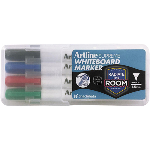 Artline Artline Supreme whiteboardmarker, etui van 4 stuks, assorti