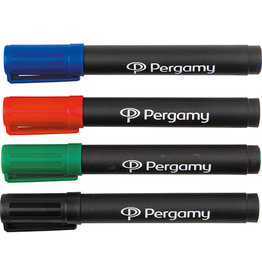 Pergamy Pergamy permanent marker met ronde punt, etui met 4 stuks