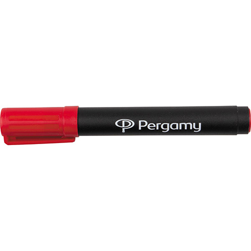 Pergamy Pergamy permanent marker met beitelpunt, rood [12st]