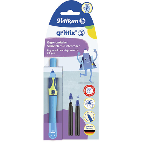 Pelikan Pelikan Griffix roller, op blister, voor rechtshandigen, blauw - groen