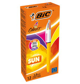 Bic Bic Colours Sun 4-kleurenbalpen, medium, fashion inktkleuren, lichaam geel