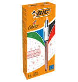 Bic Bic balpen 4 Colour Shine, rosé goud, doos van 12 stuk