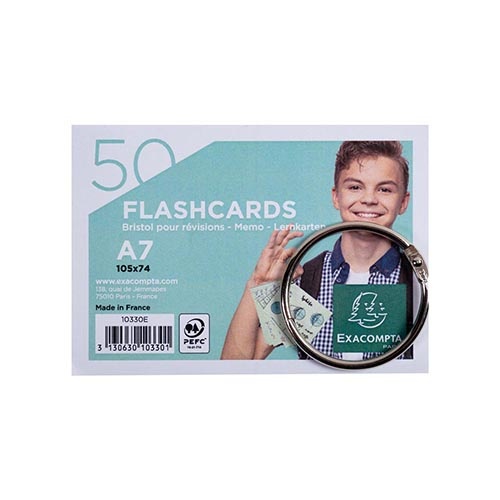 Exacompta Exacompta gekleurde systeemkaarten, ft A7, gelijnd, pak van 50 stuks
