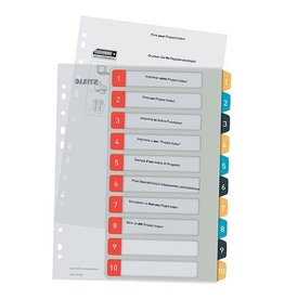 Leitz Leitz Cosy tabbladen, ft A4, 11-gaatsperforatie, PP, geassorteerde kleuren, set 1-10