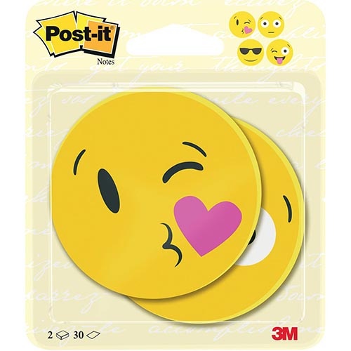 Post-It Notes Post-it Notes Die-Cut EMOJI, 30 vel, 70 x 70 mm, 2 blokken