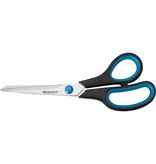 Merkloos Schaar Softgrip 20,4 cm, asymmetrische ogen, blauw/zwart