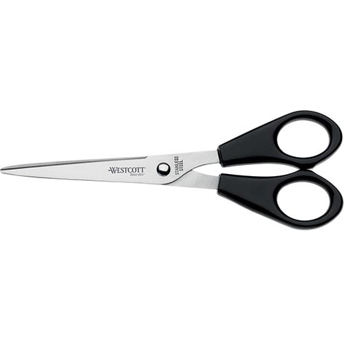 Merkloos Westcott schaar, 15 cm, symmetrische ogen, zwart