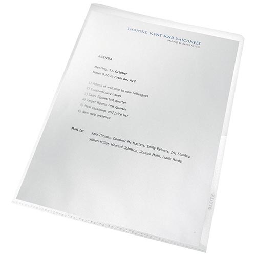 Leitz Leitz Recycle L-map, ft A4, gerecycleerd PP van 140 micron, transparant, doos van 25 stuks