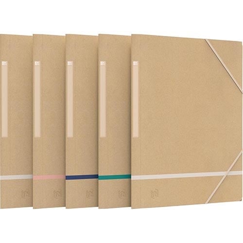 Oxford Oxford Touareg elastomap, uit karton, ft A4, naturel en geassorteerde kleuren, pak van 5 stuks