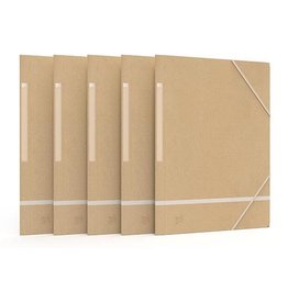 Oxford Oxford Touareg elastomap, uit karton, ft A4, naturel en geassorteerde kleuren, pak van 5 stuks