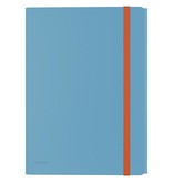 Leitz Leitz Cosy elastomap met 3 kleppen, met opbergvak met drukknoppsluiting, uit PP, ft A4, blauw