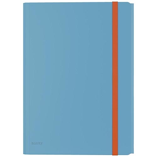 Leitz Leitz Cosy elastomap met 3 kleppen, met opbergvak met drukknoppsluiting, uit PP, ft A4, blauw