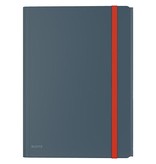 Leitz Leitz Cosy elastomap met 3 kleppen, met opbergvak met drukknoppsluiting, uit PP, ft A4, grijs