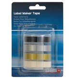 Desq Desq tape voor lettertang 9 mm, traditioneel, blister van 4 kleuren