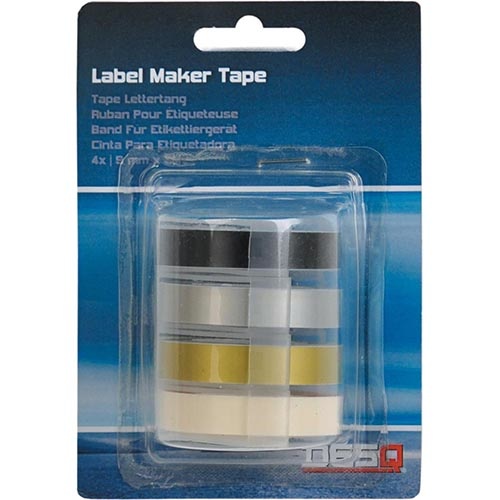 Desq Desq tape voor lettertang 9 mm, traditioneel, blister van 4 kleuren