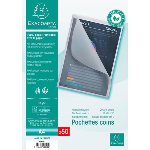 Exacompta Exacompta L-map Cut-flush, uit papier van 110 g/m², 50 st.