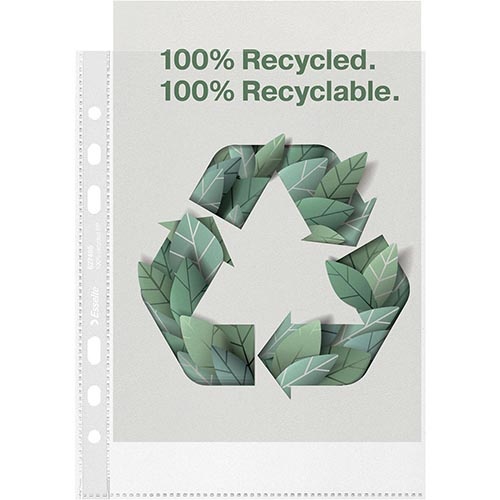Esselte Esselte geperforeerde showtas, 100 % gerecycleerd, ft A5, 70 micron, doos van 100 stuks
