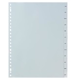 Pergamy Pergamy tabbladen, ft A4, 23-gaatsperforatie, grijze PP, januari-december