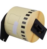 Merkloos Compatible tape Brother QL, breedte: 62 mm, witte papiertape, verwijderbaar