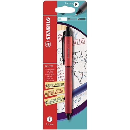 Stabilo STABILO PALETTE gel roller, 0,4 mm, rood, op blister