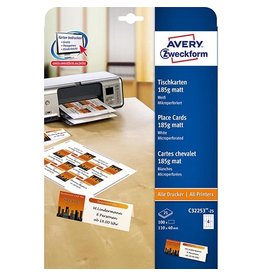 Avery Zweckform Avery bedrukbare naamkaarten, doos van 100 stuks (ft 110 x 40 mm)