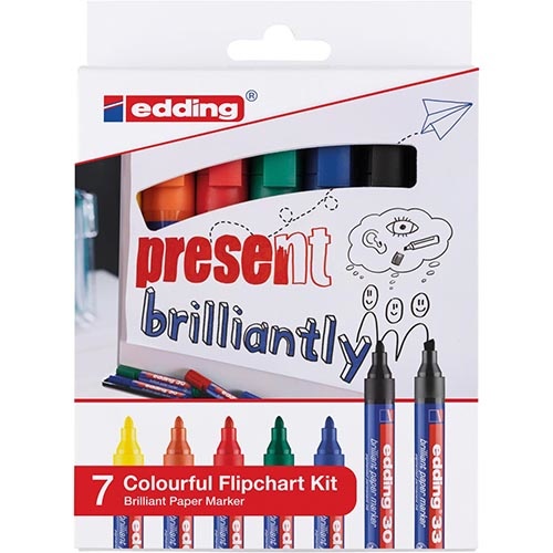 Edding Edding Merkstift brilliant paper marker e-30 en e-33, 7 st.