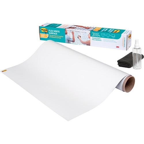 Post-it flex write surface Post-It Flex Write whiteboardfolie op rol, ft 121,9 x 182,9 cm