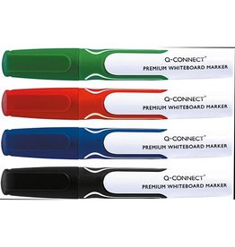 Q-CONNECT Q-CONNECT Premium whiteboard marker, ronde punt, set van 4 stuks in geassorteerde kleuren