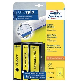 Avery Zweckform Rugetik 297X61 Bl60 Geel [1st]