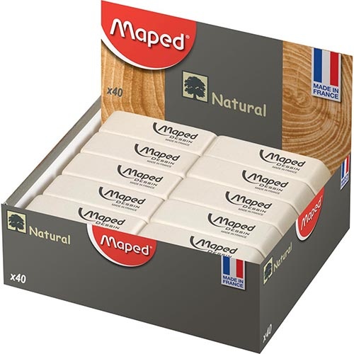 Maped Maped gum Dessin, medium, wit, doos van 40 stuks
