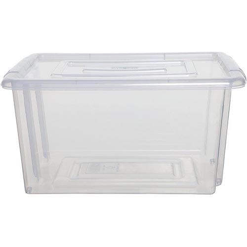 Whitefurze Whitefurze Stack & Store Mini opbergdoos 5 liter zonder deksel, transparant