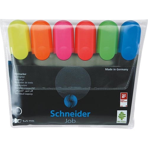 Schneider Schneider markeerstift Job 150, etui van 6 stuks in geassorteerde kleuren
