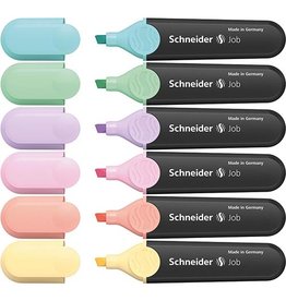 Schneider Schneider markeerstift Job 150, etui van 6 stuks in geassorteerde pastelkleuren