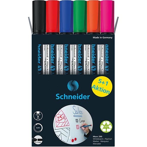 Schneider Schneider Maxx 290 whiteboardmarker, 5 + 1 gratis