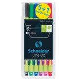 Schneider Schneider Line-Up fineliner 0,4 mm, 5 + 1 gratis, assorti