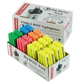 Stabilo STABILO BOSS ORIGINAL markeerstift, pak van 48 stuks in geassorteerde kleuren