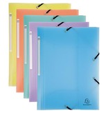 Exacompta Exacompta Chromaline elastomap met 3 kleppen, met rugetiket, geassorteerde pastelkleuren