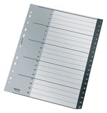 Leitz Leitz Recycle tabbladen, ft A4, 11-gaatsperforatie, PP, zwart, 1-20