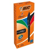 Bic Bic Colours Pro 4-kleurenbalpen, medium, klassieke inktkleuren, lichaam zwart