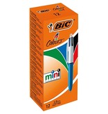 Bic Bic Colours Mini 4-kleurenbalpen, medium, klassieke inktkleuren, lichaam blauw