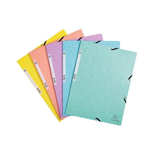 Exacompta Exacompta Aquarel elastomap uit glanskarton, ft A4, met 3 kleppen en elastiek, in geassorteerde kleuren