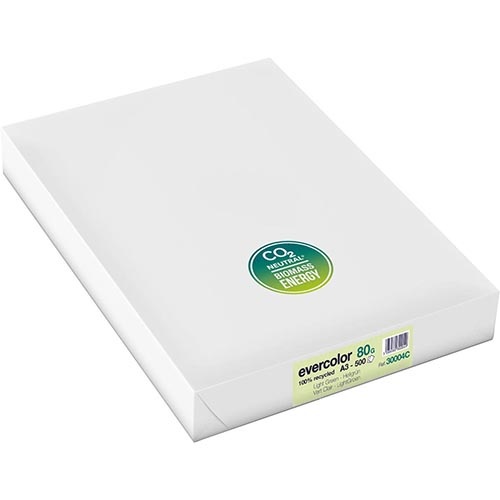 Clairefontaine Clairefontaine Evercolor gekleurd gerecycleerd papier, A3, 80 g, 500 vel, lichtgroen
