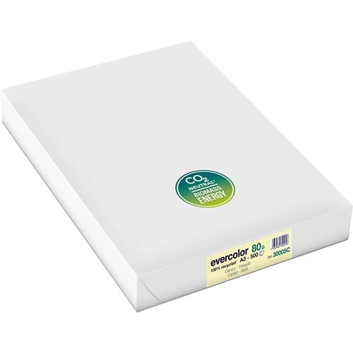 Clairefontaine Clairefontaine Evercolor gekleurd gerecycleerd papier, A3, 80 g, 500 vel, geel
